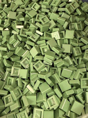 Lego Stenen - Lego 1x1 tile sand green 250 stuks, Kinderen en Baby's, Nieuw