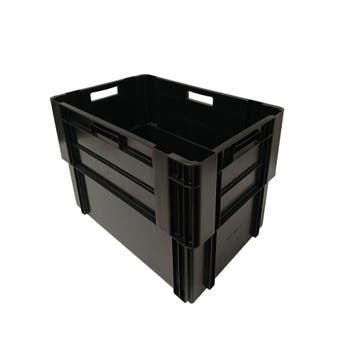 Nestbare Stapelkrat 600x400x420 mm euronorm zwart, Ophalen of Verzenden