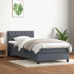 vidaXL Boxspring met matras en LED fluweel donkergrijs, Verzenden, Nieuw