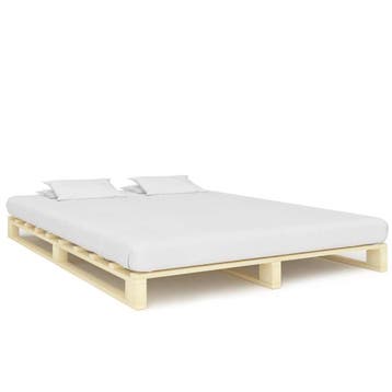 vidaXL Bedframe pallet massief grenenhout 140x200 cm, Verzenden, Nieuw