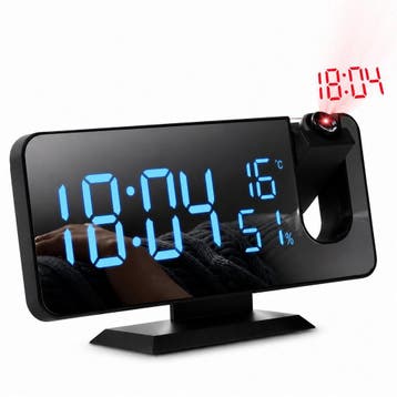 Digitale Wekkerradio met Projectie - Wekkers Digitaal, Elektronische apparatuur, Verzenden, Zo goed als nieuw