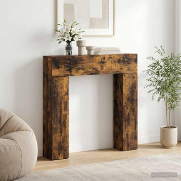 vidaXL Haardombouw Gerookt eiken 102 x 18 x 100,5 cm Bewerkt, Huis en Inrichting, Kachels, Verzenden, Nieuw