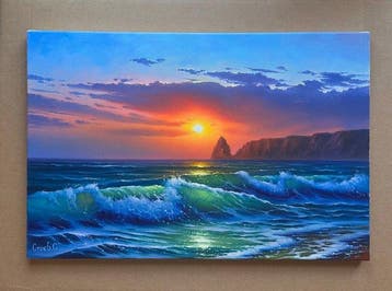 Sergei Stoev (1971) - Magic of evening sea, Antiek en Kunst