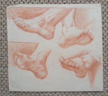 Franse school (XVIII) - Studie van voeten - anatomische, Antiek en Kunst