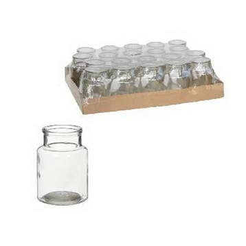 Glas Vaas Fles voor schelpen 10x7 cm, Nieuw