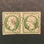 France 1854 - 5 centimes Empire napoléien en paire, Gestempeld