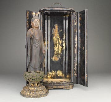 Amida Boeddha - Butsudan - Hout, Verguld, Lak - Japan - Edo