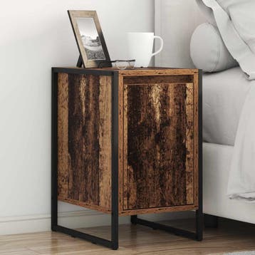 vidaXL Nachtkastje 2 pcs Oud Hout 39,5 x 30 x 50 cm Bewerkt, Verzenden, Nieuw