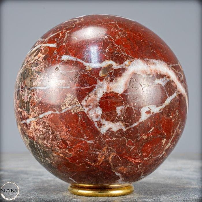 Natuurlijk zeldzame rode jaspis-kwarts Sphere, Himalaya-, Antiek en Kunst, Curiosa en Brocante