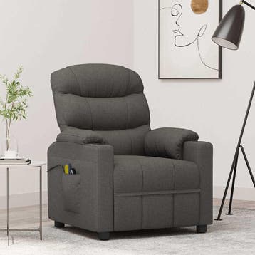 vidaXL Massagestoel elektrisch stof donkergrijs, Verzenden, Nieuw