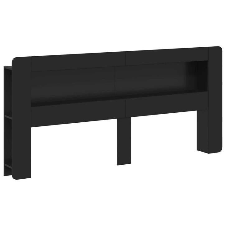 vidaXL Hoofdeinde Kast met opslag Zwart Geconstrueerd hout, Maison & Meubles, Chambre à coucher | Lits, Envoi