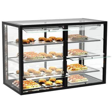 Neutrale Vitrine | INTEGRA | Zwart | 4 Niveaus |, Verzenden