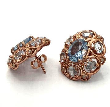 Zonder minimumprijs - Oorbellen - 9 kt. Roségoud, Zilver, Nieuw