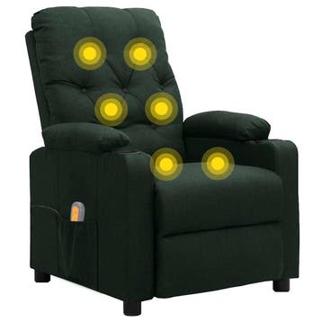vidaXL Massagestoel stof donkergroen, Verzenden