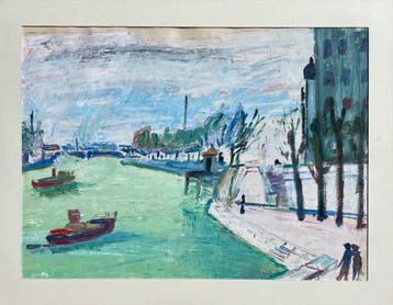 Robert Termat (1924-2011) - Animation fluviale