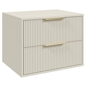 Wastafelkast Rimini 60 cm - Beige -  Badmeubel met Lades, Verzenden