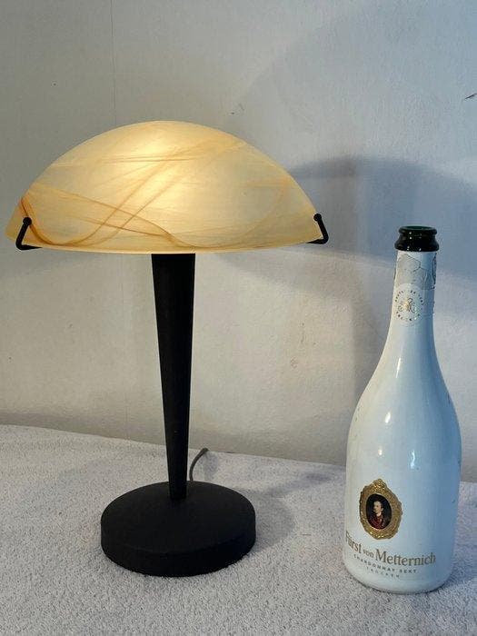 Lampe de table - mat/verre fumé, Antiek en Kunst, Curiosa en Brocante