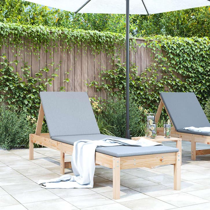 vidaXL Ligstoel 199,5x60x74 cm massief grenenhout, Jardin & Terrasse, Chaises longues, Envoi