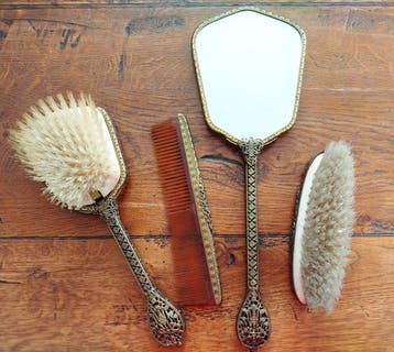 Grand nécessaire de toilette de voyage (4) - Laiton veilli
