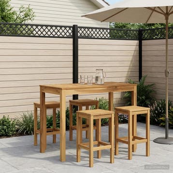 vidaXL Tuin Bar Tafel Wit 108,5 x 55 x 105 cm Massief Acacia, Verzenden