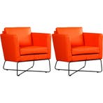 Set van 2 Leren fauteuils Crossover - Toledo Orange, Maison & Meubles, Fauteuils, Ophalen of Verzenden