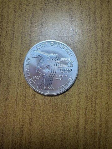 Verenigde Staten. 1 Dollar 1983 Olimpiadi Los Angeles, Postzegels en Munten
