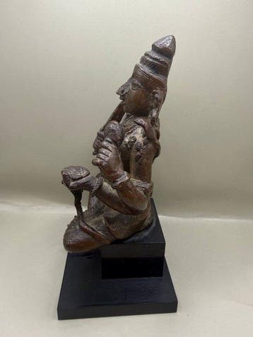 Een bronzen beeld van Durga - Zuid-India - Koper - India -