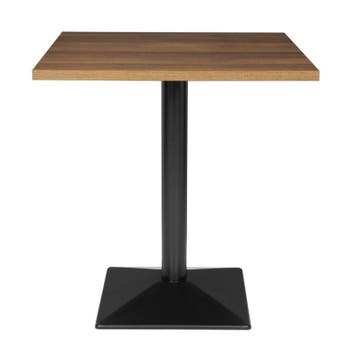 Tafel | Kunststof/Staal | Houtlook Blad | Zwart Frame |, Verzenden, Nieuw in verpakking