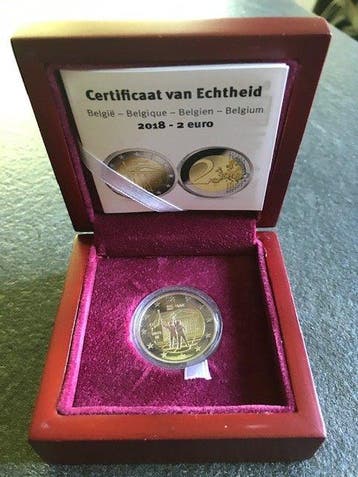 België. 2 Euro 2018/2019 (3 coins) Proof (Zonder