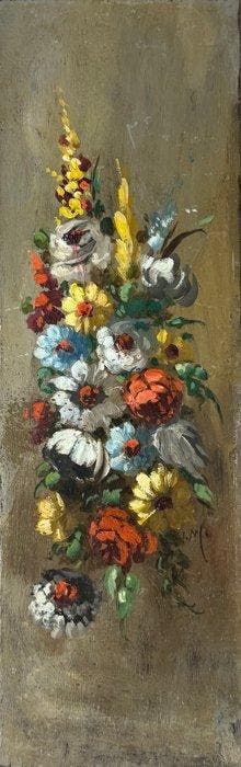 Jeanne Magnin (1855–1937) - Coppia di composizioni floreali
