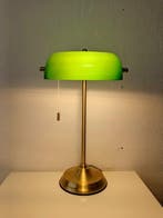 Bankierslamp - Messing, Glas