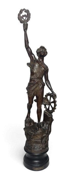 Jean-Baptiste Germain (1841-1910) - sculptuur, Statue Man