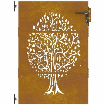 vidaXL Poort 85x150 cm boomontwerp cortenstaal, Verzenden, Nieuw