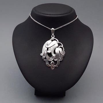 Zilver, Art Nouveau - Ketting met hanger - Alex Meijer, Antiek en Kunst