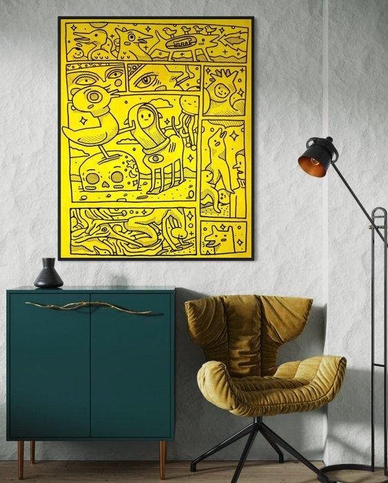 Roger Haus -  I — Yellow I - XXL, Antiek en Kunst, Kunst | Designobjecten