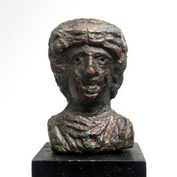 Oud-Romeins Brons Buste met hoofd van Janus