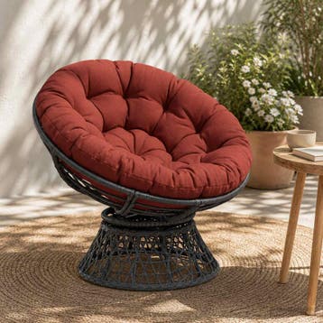 vidaXL Papasan Stoel Kussen VIANEN 100% Polyester Rood Ø 120, Verzenden