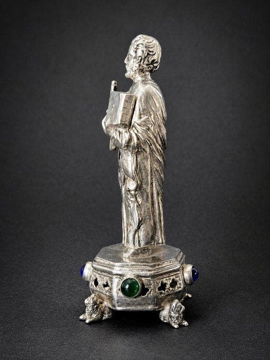 Beeldje, Saint Pierre - 11.5 cm - Zilver, Antiek en Kunst, Kunst | Niet-Westerse kunst