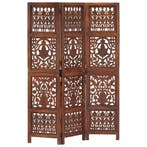 vidaXL Kamerscherm 3 panelen handgesneden 120x165 cm, Verzenden