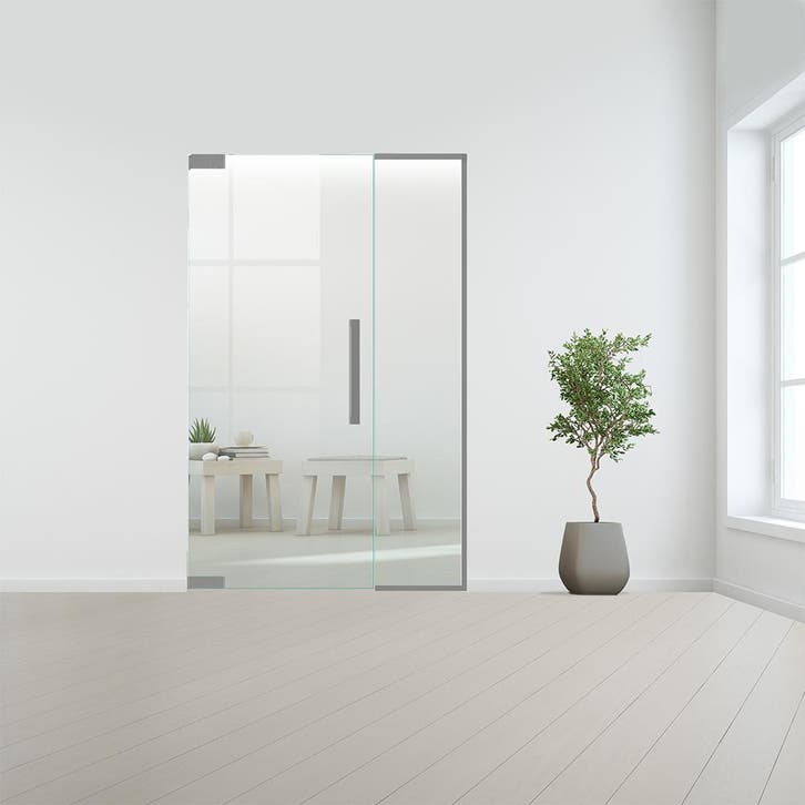 Glazen binnendeur met zijlicht zonder kozijn RVS beslag-Link, Doe-het-zelf en Bouw, Glas en Ramen, Nieuw, Verzenden