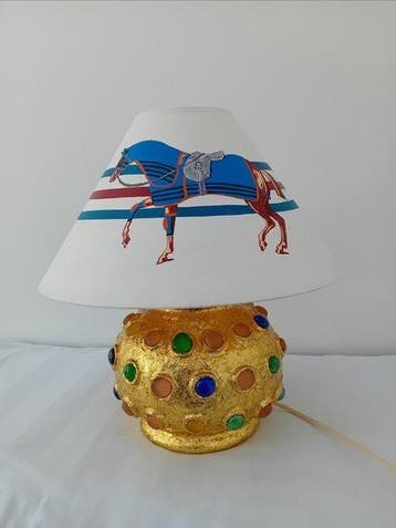 K. Line - Tafellamp - Keramiek - Lamp met bladgoud