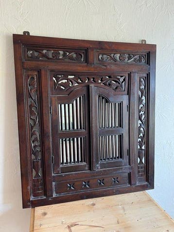 Wandspiegel - Teak - Oosterse Wandspiegel