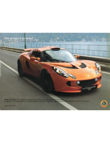 2008 LOTUS EXIGE S LEAFLET ENGELS