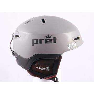 55 56 57 58 59 skihelm/snowboardhelm PRET EPIC, red-grey, ve, Verzenden, Gebruikt