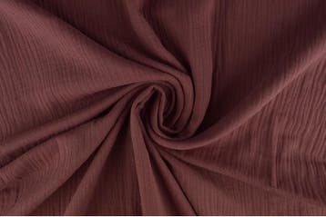 10 meter mousseline stof - donker oud roze - Double gauze, Verzenden