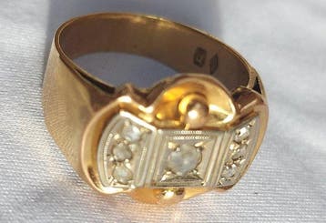 Bague - 18 carats Or jaune Diamant (Naturelle) - Diamant