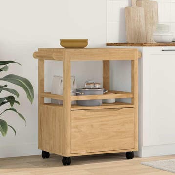 vidaXL Keuken Trolley FLORO Wasbruin 72,5 x 45 x 80 cm, Huis en Inrichting, Verzenden, Nieuw