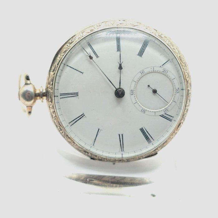 M.J. Tobias Liverpool - Lepine Silbertaschenuhr - feines, Handtassen en Accessoires, Horloges | Heren