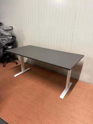 Verstelbaar Bureau - Elektrisch - Antraciet Blad - Wit Frame, Verzenden, In hoogte verstelbaar, Nieuw