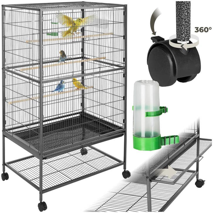 Vogelkooi 131cm hoog - antraciet, Dieren en Toebehoren, Vogels | Hokken en Kooien, Verzenden